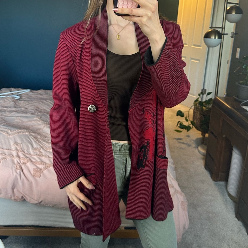 Vintage wool blend Women's Burgundy Sweater